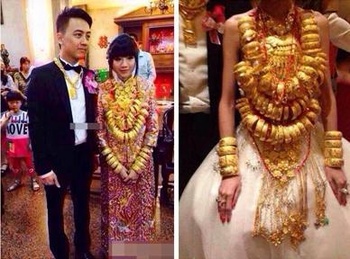 缅甸翡翠富商嫁女,一场婚礼价值5亿!就连裙摆都镶满帝王绿翡翠