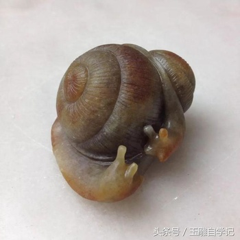 玉雕自学记（12）翡翠蜗牛