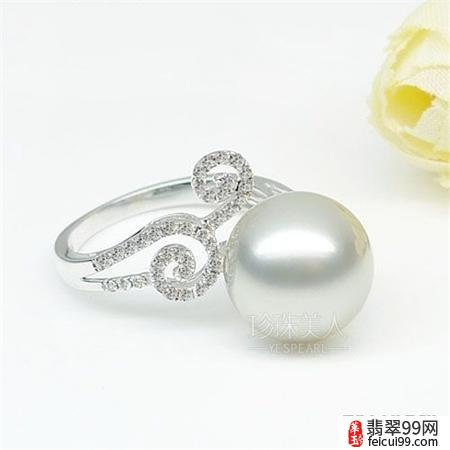 翡翠御木本珍珠戒指图片 要从珍珠的大小