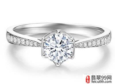 翡翠萃华18k钻石戒指价格 理想切工表示使钻石几乎反射了所有的光