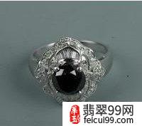 翡翠男装钻石戒指款式图片大全 欧宝丽珠宝网－黑色钻石戒指